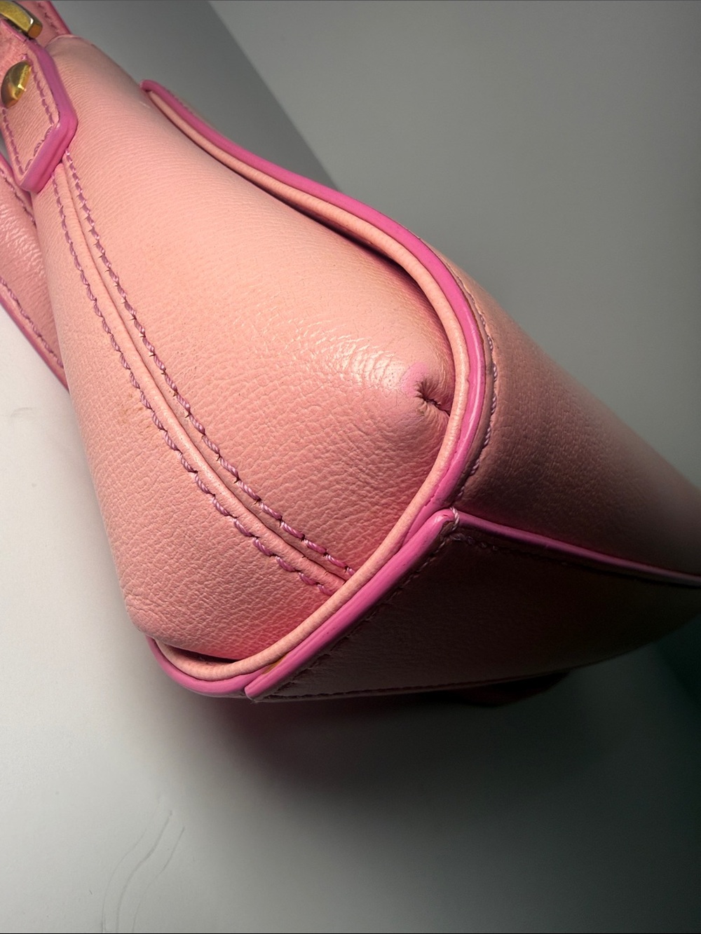 MCM Pink Leather Baguette Shoulder Bag | Bow Hardware Coquette Y2K - Picture 9 of 17